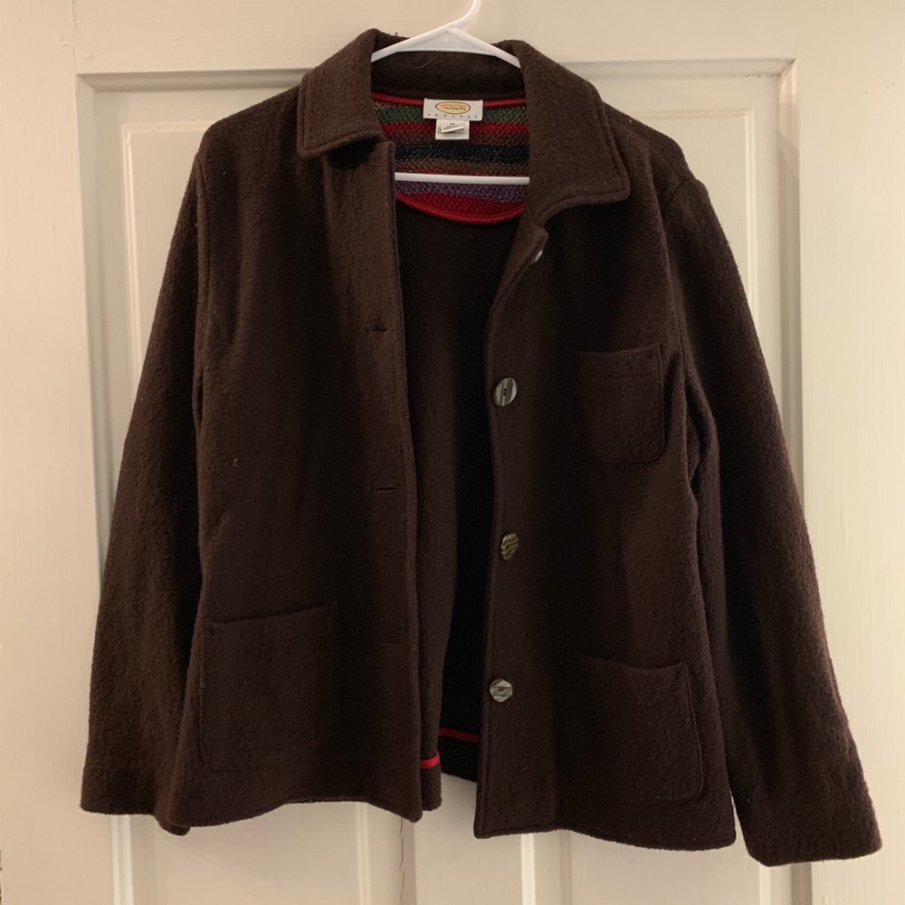 TalbotsBrown Wool Coat with elbow patches